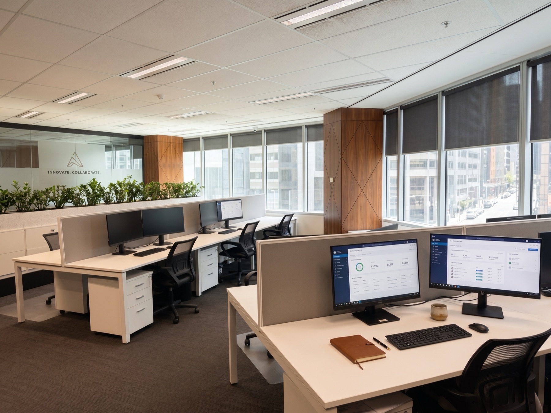 Workspace at the FarEast Enterprise office, 350 Queen Street, Melbourne